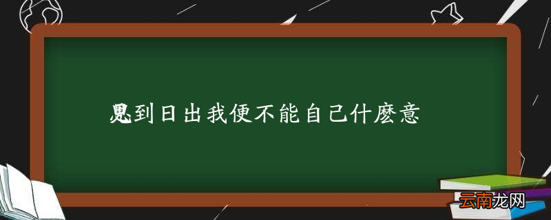 见到日出我便不能自己什么意思