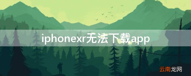 iPhonexr无法下载app