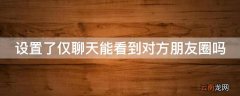 设置了仅聊天能看到对方朋友圈吗