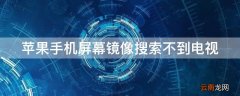 iphone屏幕镜像为什么搜索不到电视 iPhone手机屏幕镜像搜索不到电视