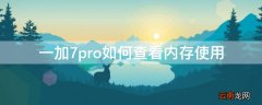 一加7pro如何查看内存使用 一加7怎么看运行内存