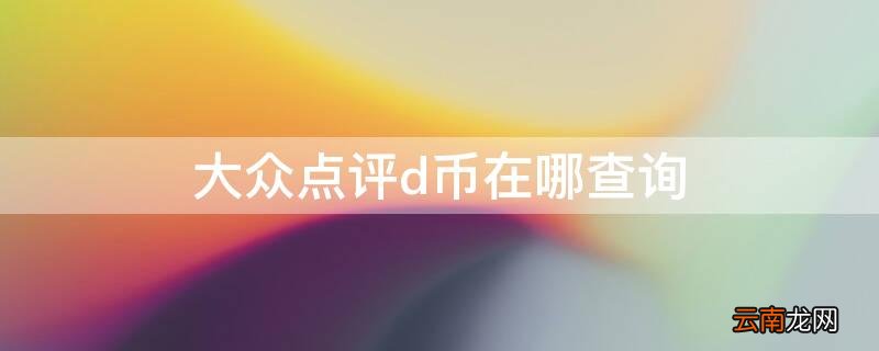 大众点评d币在哪查询