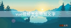 vue怎么增加视频 vue视频怎么添加文字
