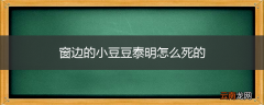 窗边的小豆豆泰明怎么死的