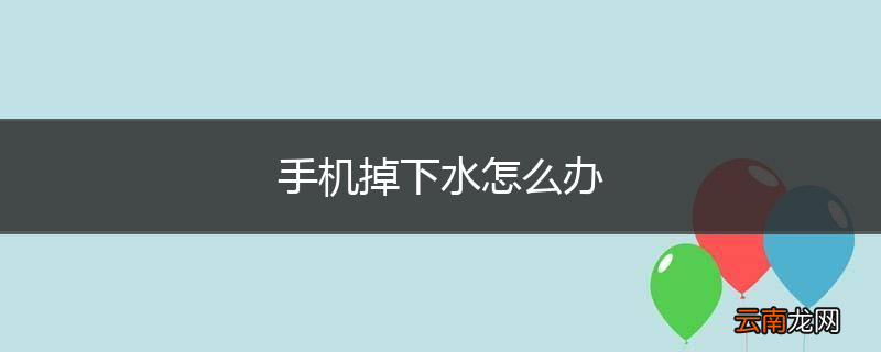 手机掉下水怎么办