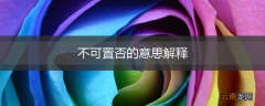 不可置否的意思解释