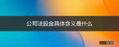 公司法股金具体含义是什么
