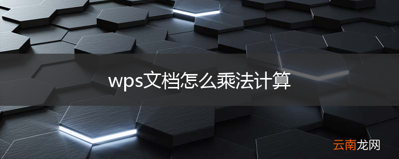 wps文档怎么乘法计算