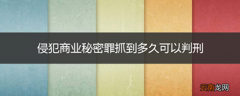 侵犯商业秘密罪抓到多久可以判刑