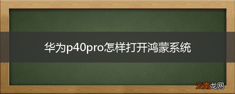 华为p40pro怎样打开鸿蒙系统