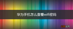 华为手机怎么查看wifi密码