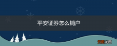 平安证券怎么销户