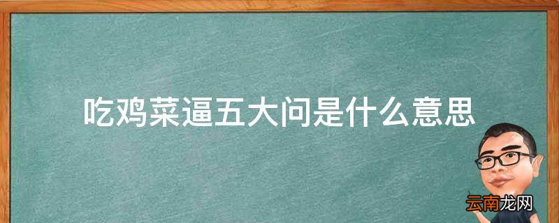 吃鸡菜逼五大问是什么意思