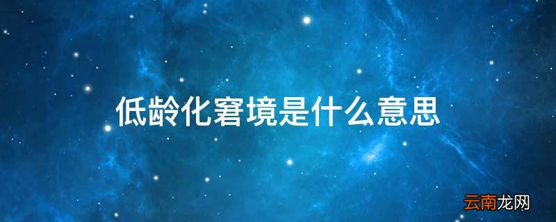 低龄化窘境是什么意思
