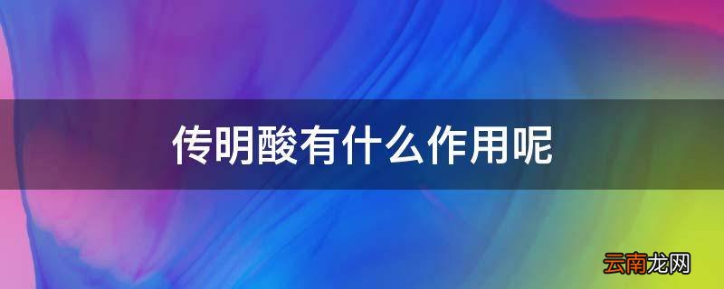 传明酸有什么作用呢
