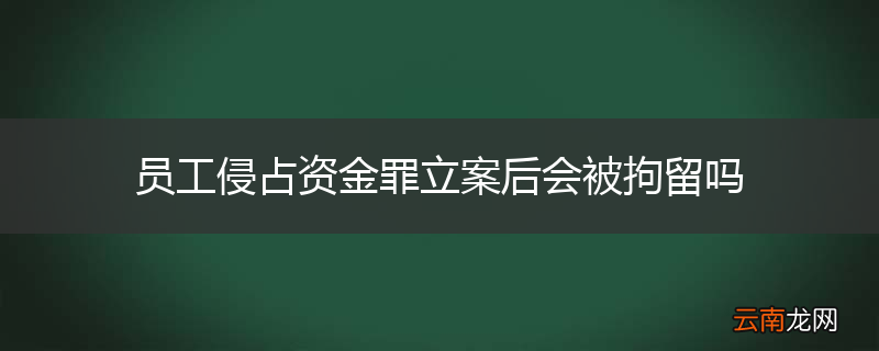 员工侵占资金罪立案后会被拘留吗