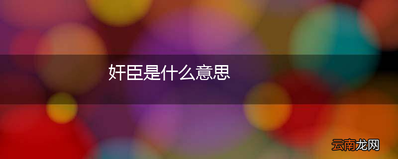 奸臣是什么意思