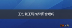 工伤复工调岗降薪合理吗