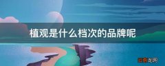 植观是什么档次的品牌呢