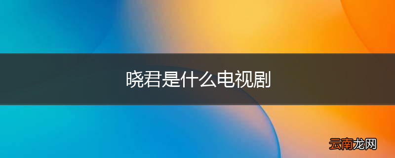 晓君是什么电视剧