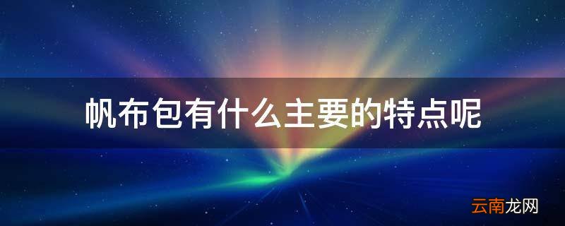 帆布包有什么主要的特点呢