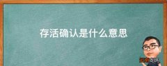 存活确认是什么意思