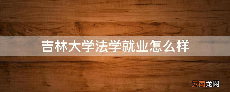吉林大学法学就业怎么样