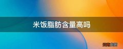 米饭脂肪含量高吗
