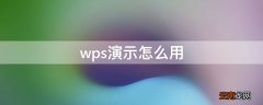 wps演示怎么用