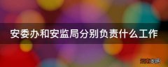 安委办和安监局分别负责什么工作