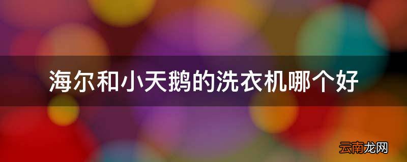 海尔和小天鹅的洗衣机哪个好
