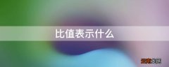 比值表示什么