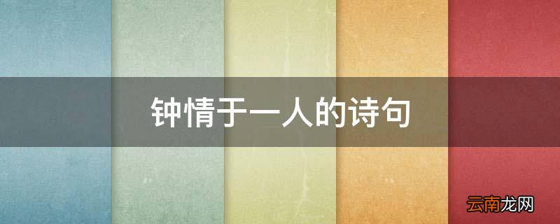 钟情于一人的诗句