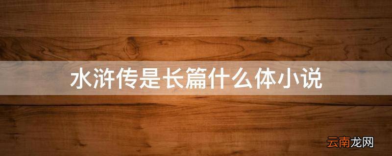 水浒传是长篇什么体小说