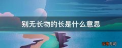 别无长物的长是什么意思