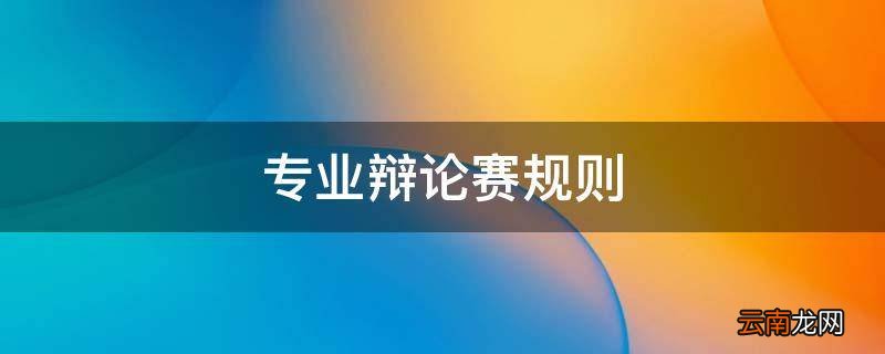 专业辩论赛规则