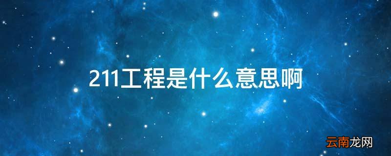 211工程是什么意思啊
