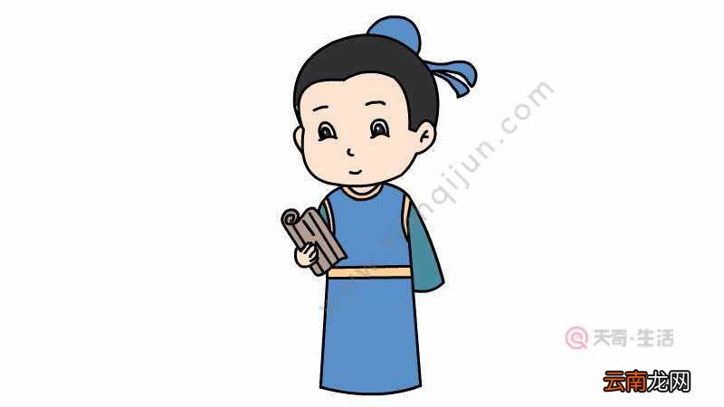 古人看书简笔画