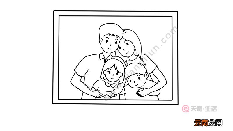 简笔画全家福图片4人
