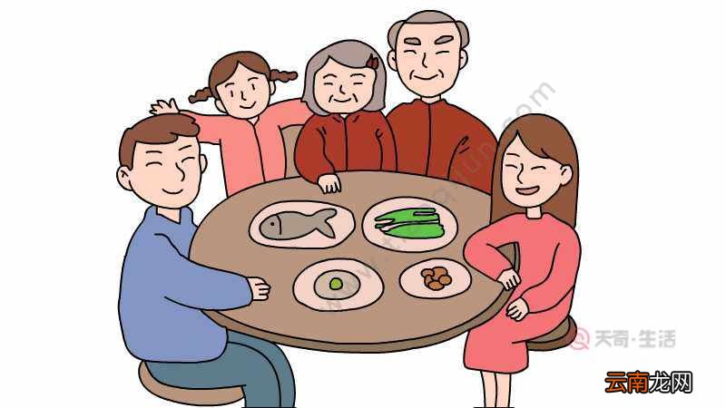 吃年夜饭简笔画怎么画 吃年夜饭简笔画的画法