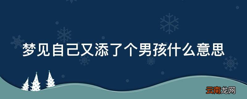 梦见自己又添了个男孩什么意思