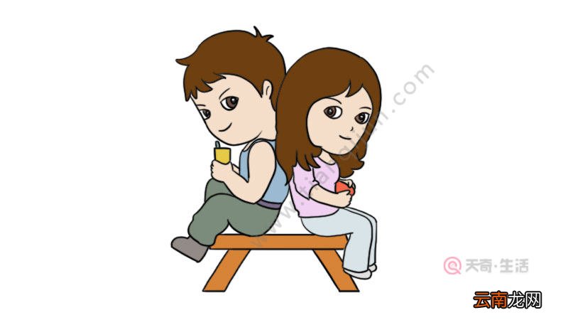男女拍照姿势简笔画男女拍照姿势简笔画的画法