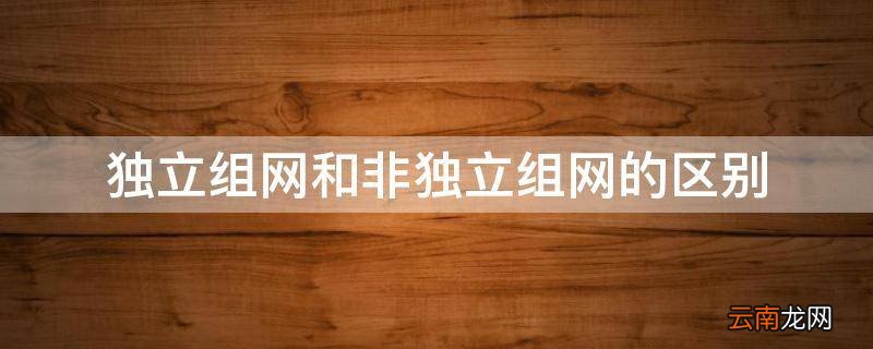 独立组网和非独立组网的区别