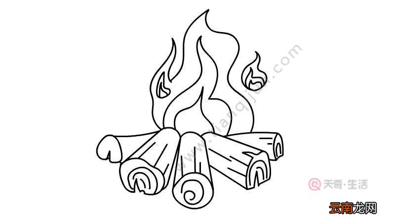 火堆简笔画 火堆的画法