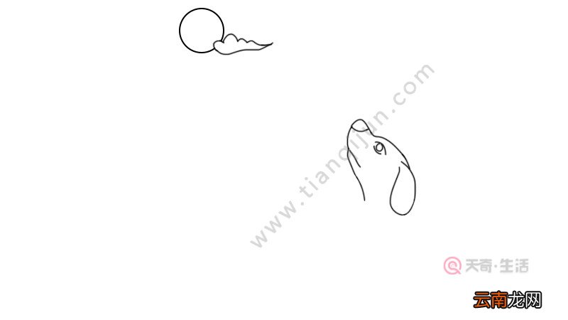 天狗望月简笔画天狗望月简笔画的画法