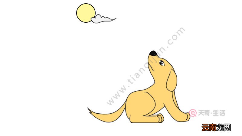 天狗望月简笔画天狗望月简笔画的画法