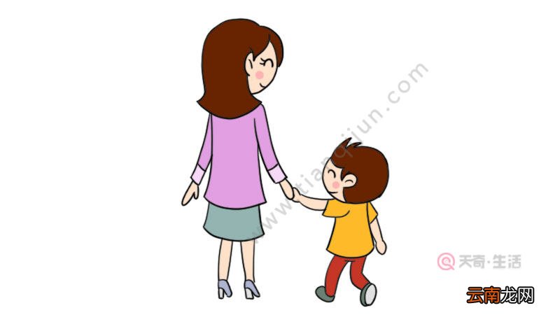 大手牵小手简笔画大手牵小手简笔画的画法