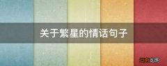 关于繁星的情话句子