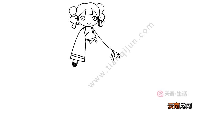 古装少女人物简笔画 古装少女的画法