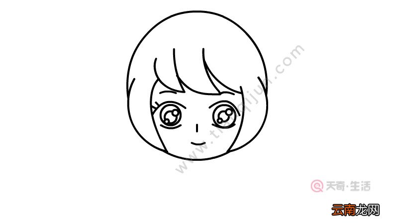 脑袋简笔画少女的头像